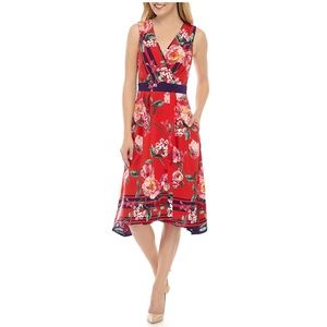 Women’s border print a line dress
